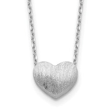 Load image into Gallery viewer, Brushed Sterling Silver Heart Necklace