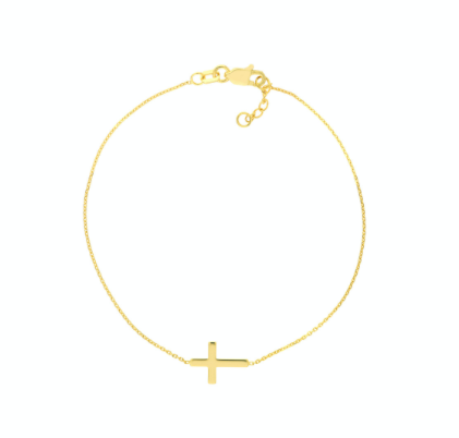 Yellow Gold Cross Bracelet