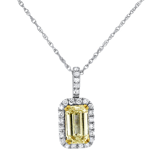 Yellow Diamond Emerald Pendant