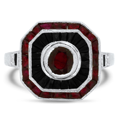 Ruby Onyx & Diamond Ring