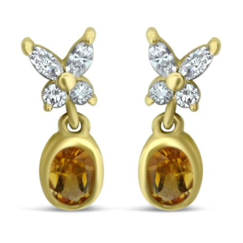 Diamond and Citrine Earrings