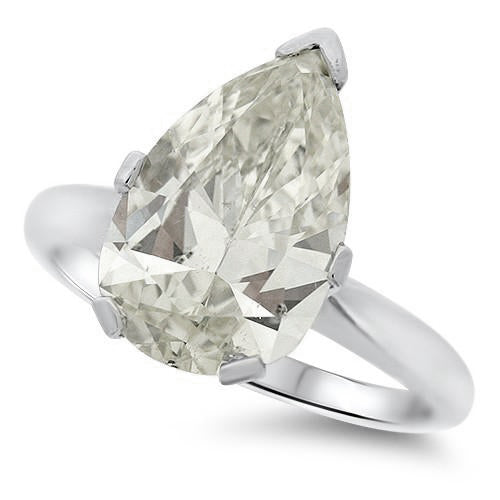 5.00ct Pear Cut Diamond Solitaire Ring