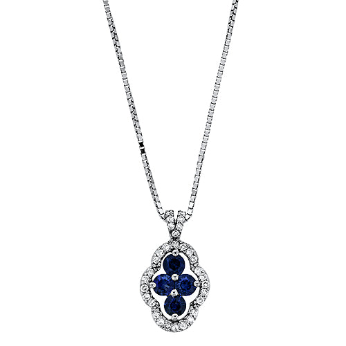Charming .88CT Sapphire and Diamond Pendant