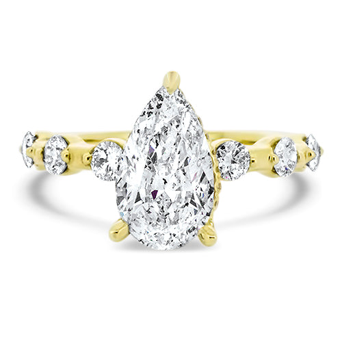 Pear shaped diamond engagement ring