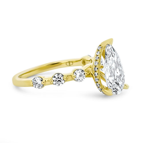 Pear shaped diamond engagement ring