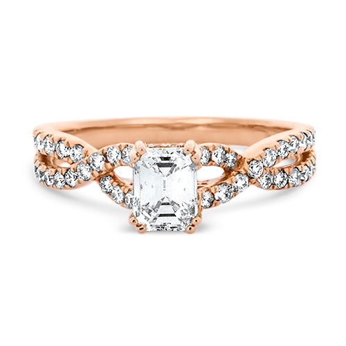 Emerald shaped diamond engagement ring