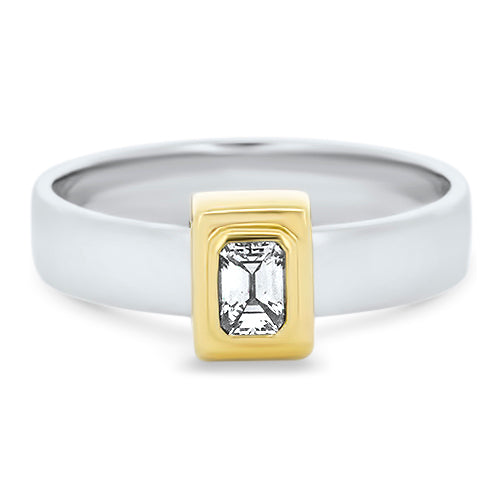 Emerald-Shaped Diamond Engagement Ring