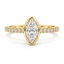 Load image into Gallery viewer, Bezel Set Marquise Diamond Engagement Ring
