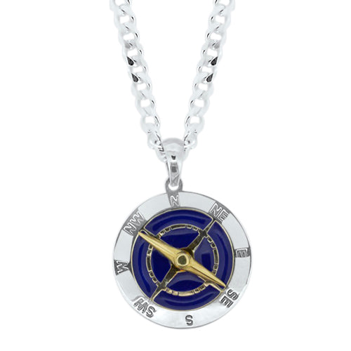 Sterling Silver Okoboji Compass Pendant