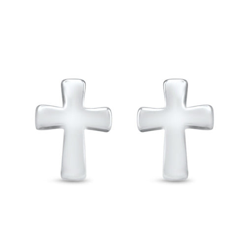 Sterling Silver Cross Stud Earrings
