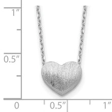 Load image into Gallery viewer, Brushed Sterling Silver Heart Necklace
