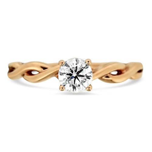 Round Cut Rose Gold Diamond Engagement Ring