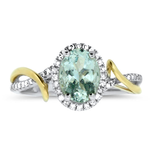 Aquamarine and Diamond Ring