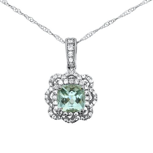 Aquamarine and Diamond Pendant