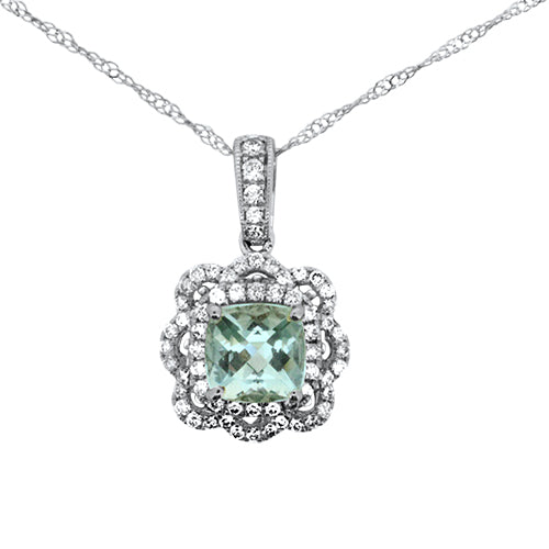 Aquamarine and Diamond Pendant