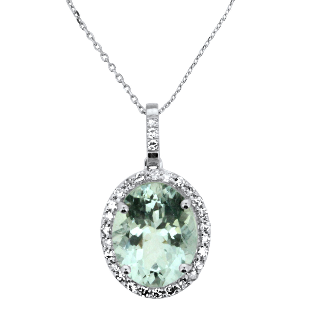 Aquamarine & Diamond Pendant