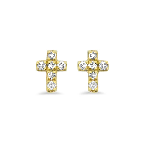 Diamond Cross Earrings