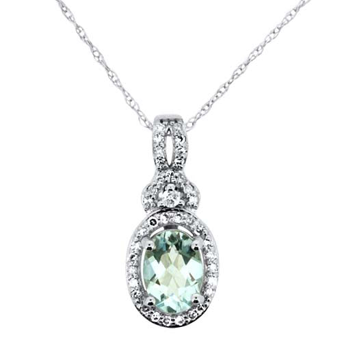 Aquamarine and Diamond Pendant