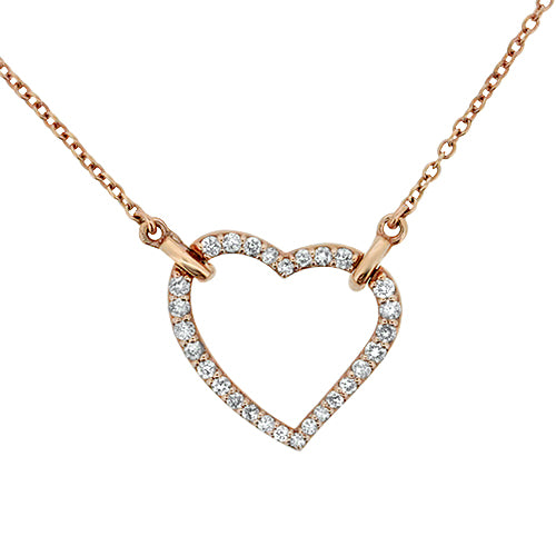 Rose Gold Diamond Heart Necklace