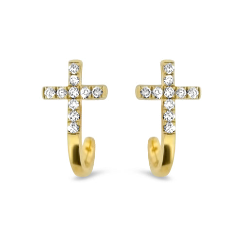 Diamond Cross Earrings