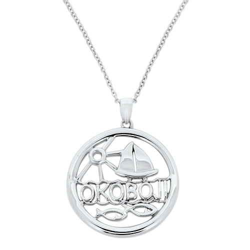 14K White Gold Okoboji Pendant