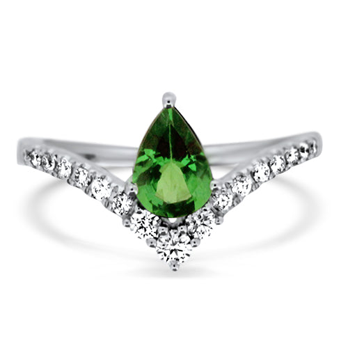 Tsavorite Garnet & Diamond Ring
