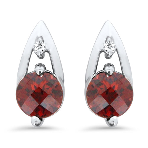 Garnet & Diamond Earrings