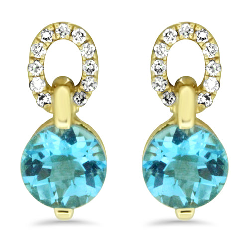Blue Topaz & Diamond Earrings