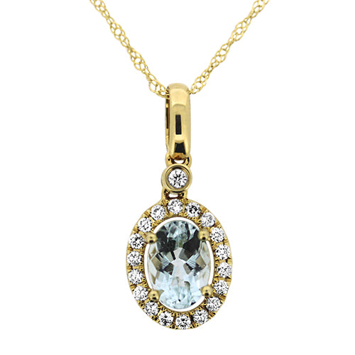 Aquamarine and Diamond Pendant