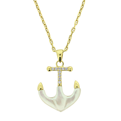 Mother of Pearl Anchor Pendant