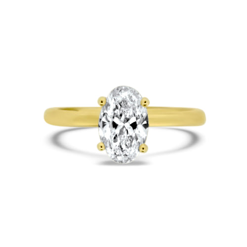 Oval-Shaped Diamond & Hidden Halo Engagement Ring