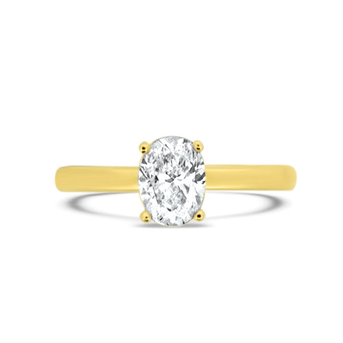 Oval-Shaped Solitaire Diamond Engagement Ring
