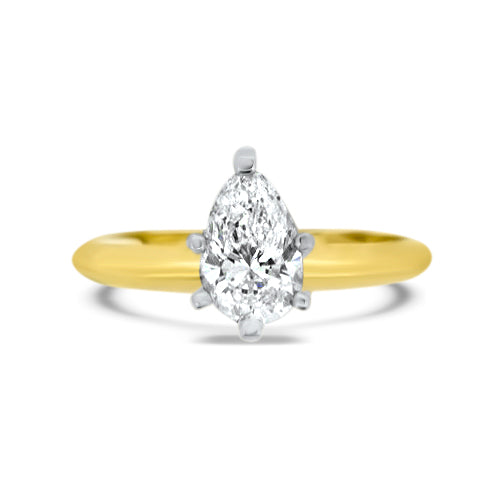 Pear-Shaped Solitaire Diamond Engagement Ring