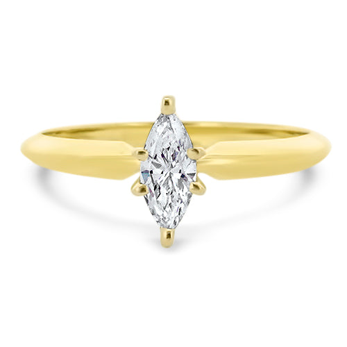 Marquise-Shaped Diamond Engagement Ring