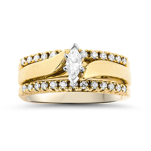 Marquise Cut Diamond Wedding Set