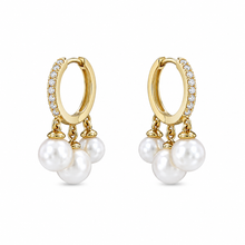 Load image into Gallery viewer, Pearl and Diamond Huggie
