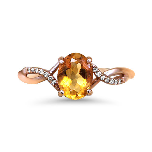 Citrine and Diamond Ring