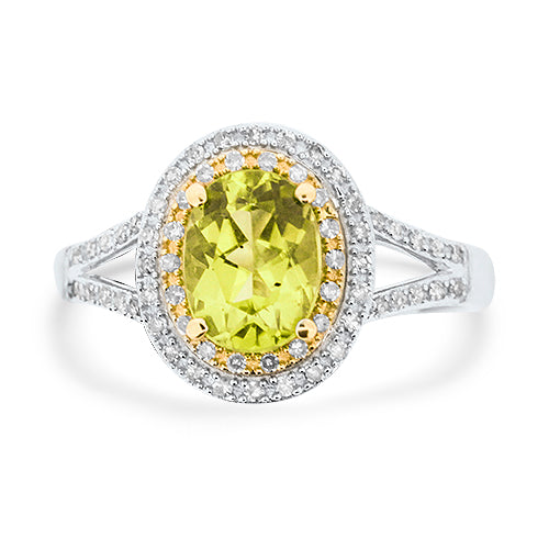Peridot and Diamond Ring