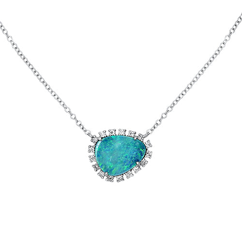 Opal and Diamond Pendant
