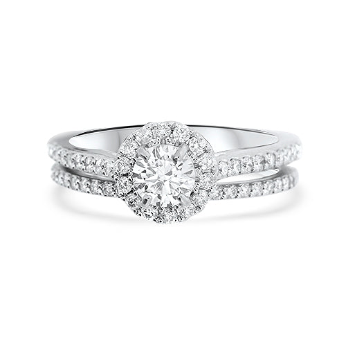 Round Diamond Wedding Set
