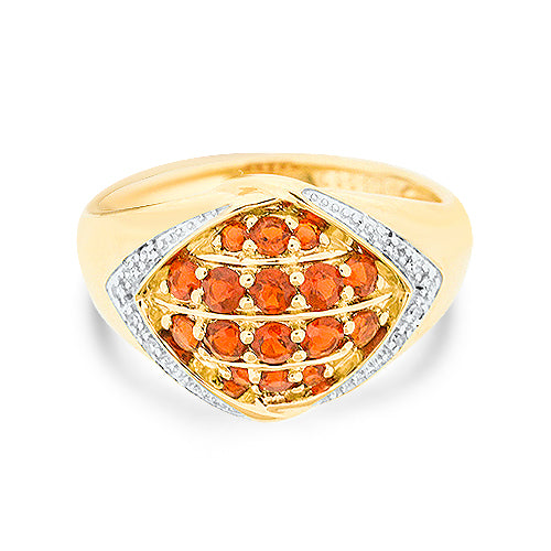 Fire Opal and Diamond Ring