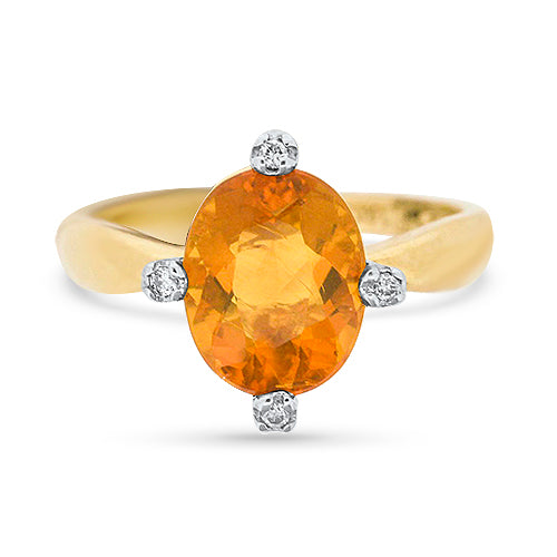 Fire Opal and Diamond Ring