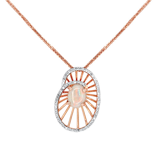 Opal and Diamond Pendant