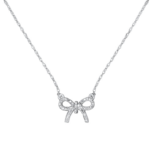Diamond Bow Necklace
