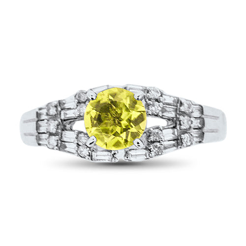 Peridot and Diamond Ring