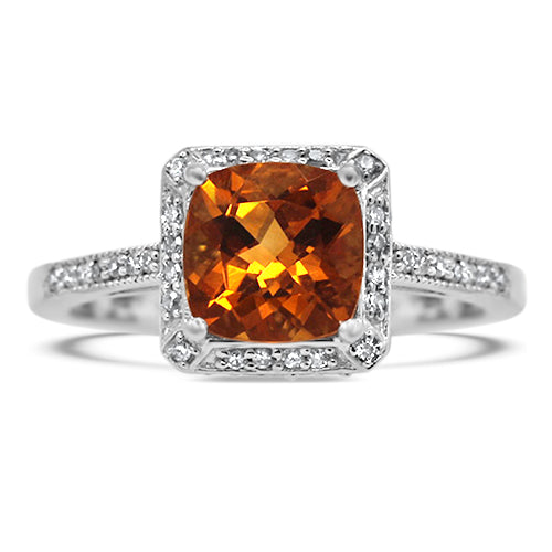 Citrine and Diamond Ring