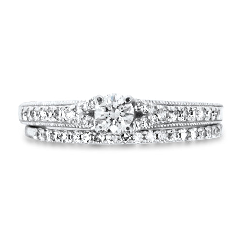 Round Cut Diamond Wedding Set