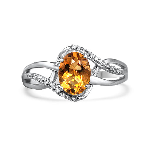 Citrine and Diamond Ring