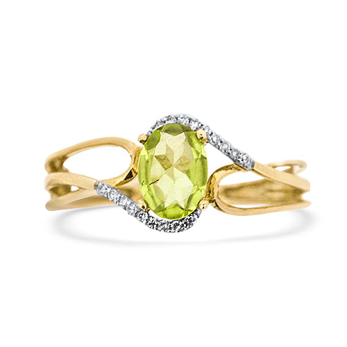 Peridot and Diamond Ring