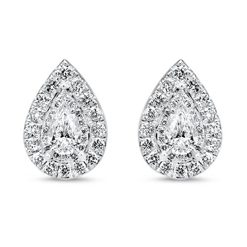Pear Shaped Diamond Stud Earrings